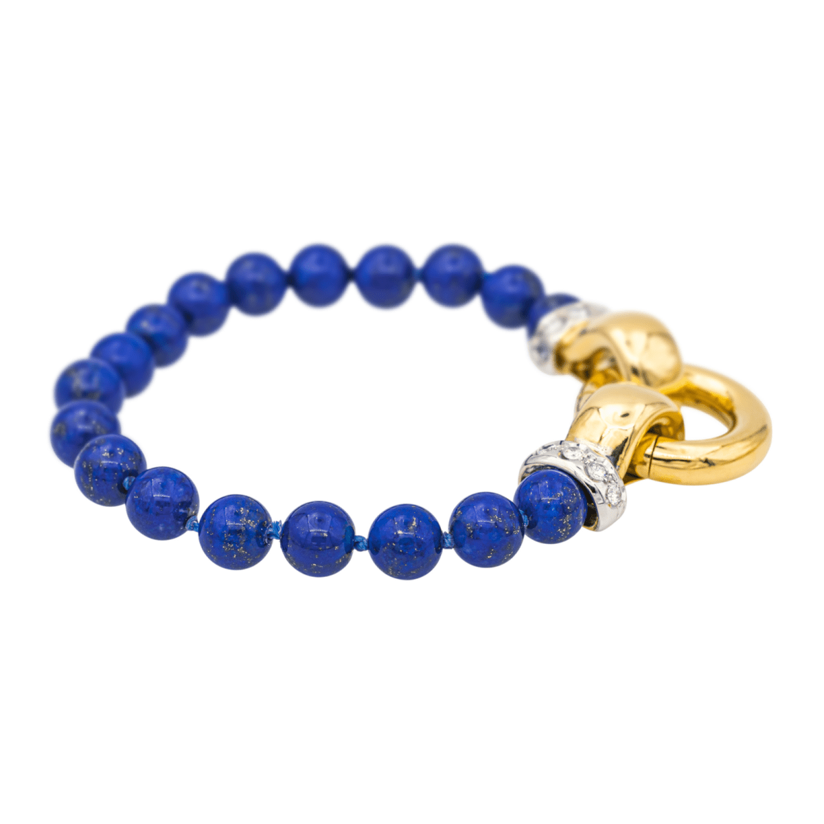 Bracelet Souple en or jaune, or blanc, lapis - lazuli et diamants - Castafiore