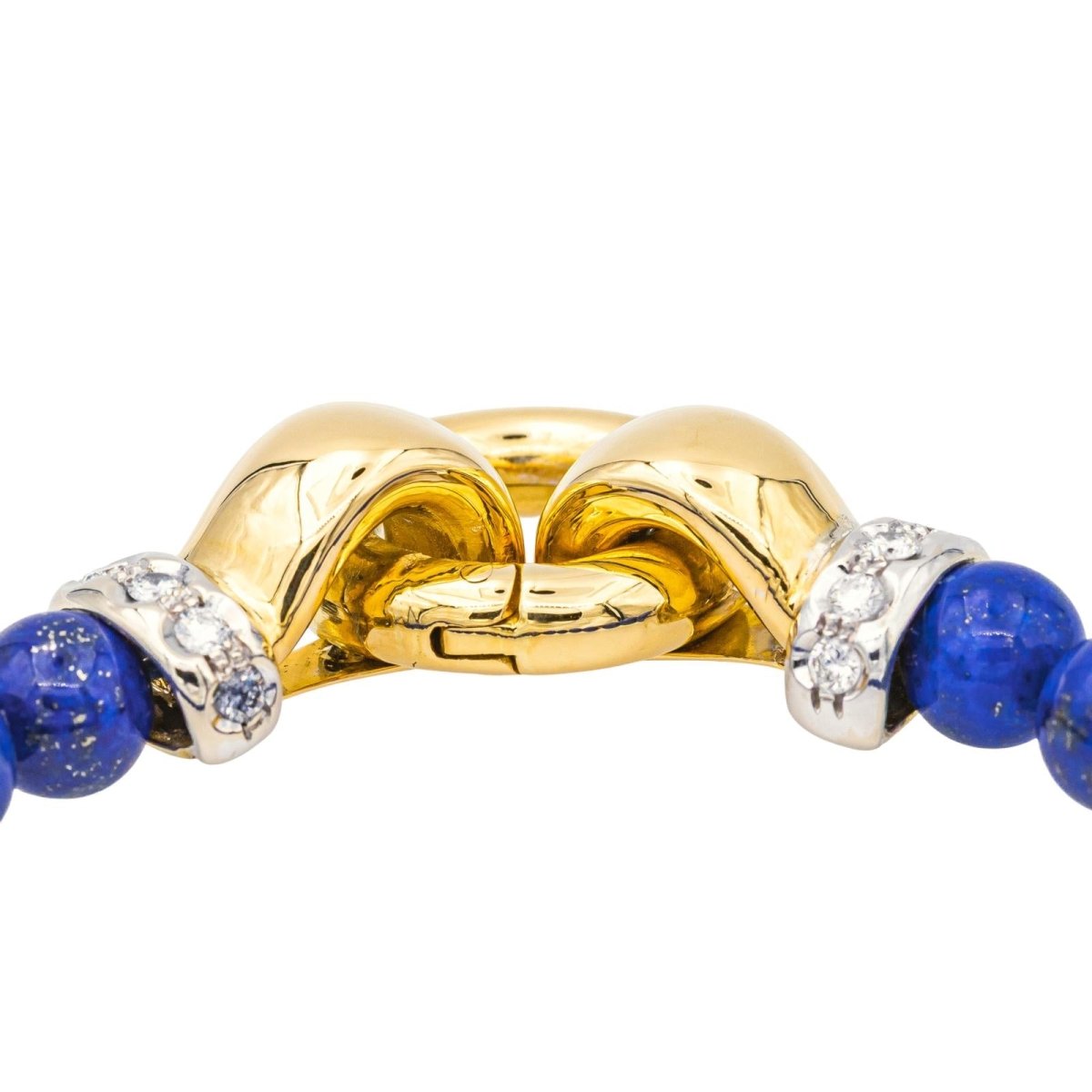 Bracelet Souple en or jaune, or blanc, lapis - lazuli et diamants - Castafiore