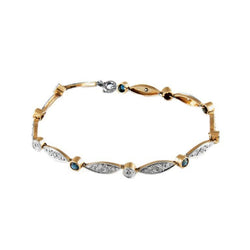 Bracelet Souple en or jaune, or blanc, saphirs et diamants - Castafiore