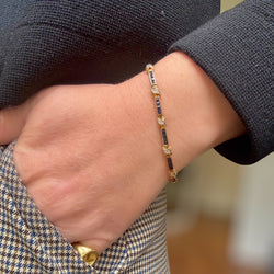 Bracelet souple en or jaune, saphirs et diamants - Castafiore