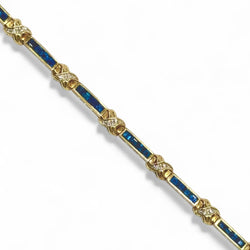Bracelet souple en or jaune, saphirs et diamants - Castafiore