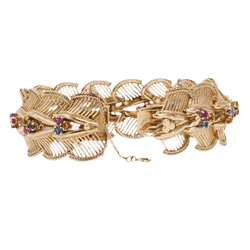 Bracelet Souple en or rose, saphirs, rubis et citrines - Castafiore