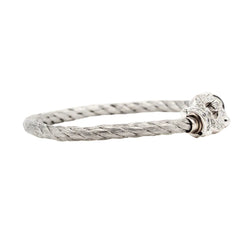 Bracelet Souple FRED "Force 10" en or blanc, acier et diamants - Castafiore
