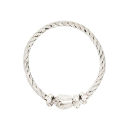 Bracelet Souple FRED "Force 10" en or blanc, acier et diamants - Castafiore