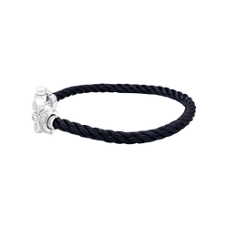 Bracelet Souple FRED "Force 10" en or blanc, acier et diamants - Castafiore