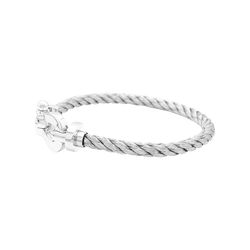 Bracelet Souple FRED "Force 10" en or blanc et acier - Castafiore