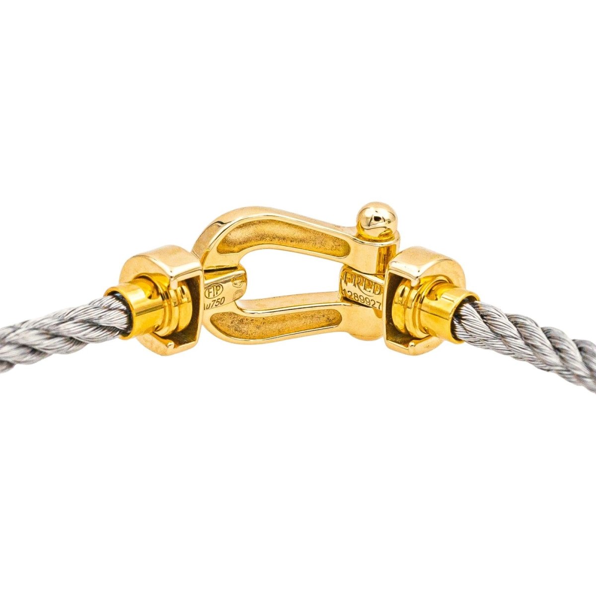 Bracelet Souple FRED "Force 10" en or jaune, acier et diamants - Castafiore