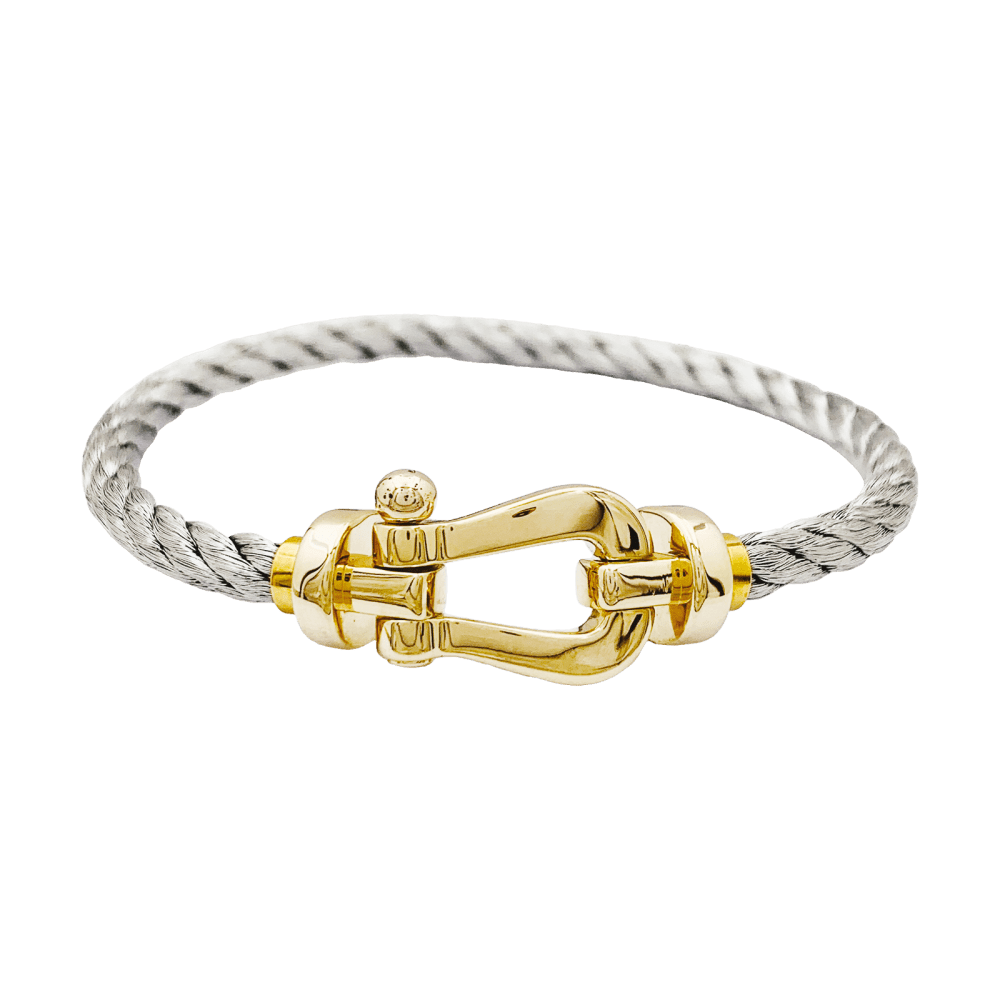 Bracelet Souple FRED "Force 10" en or jaune et acier - Castafiore