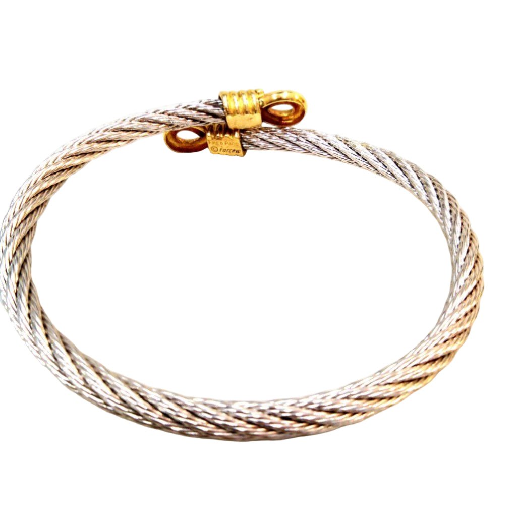 Bracelet Souple FRED "Force 10" en or jaune et acier - Castafiore