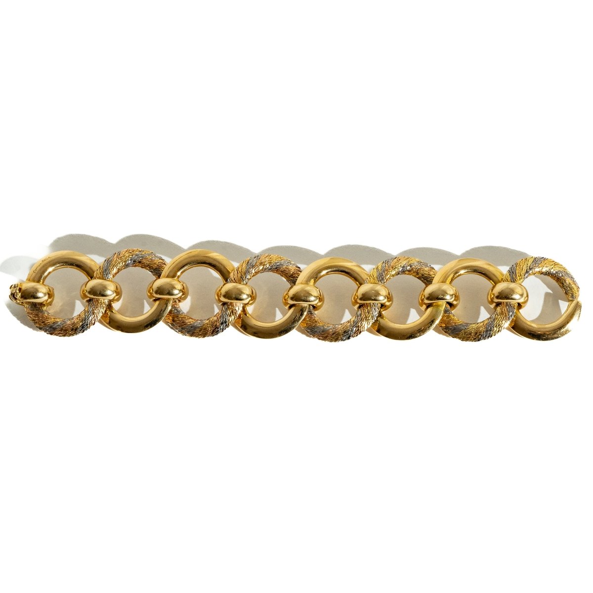 Bracelet Souple GEORGES LENFANT POUR CARTIER en or jaune, or blanc et or rose - Castafiore