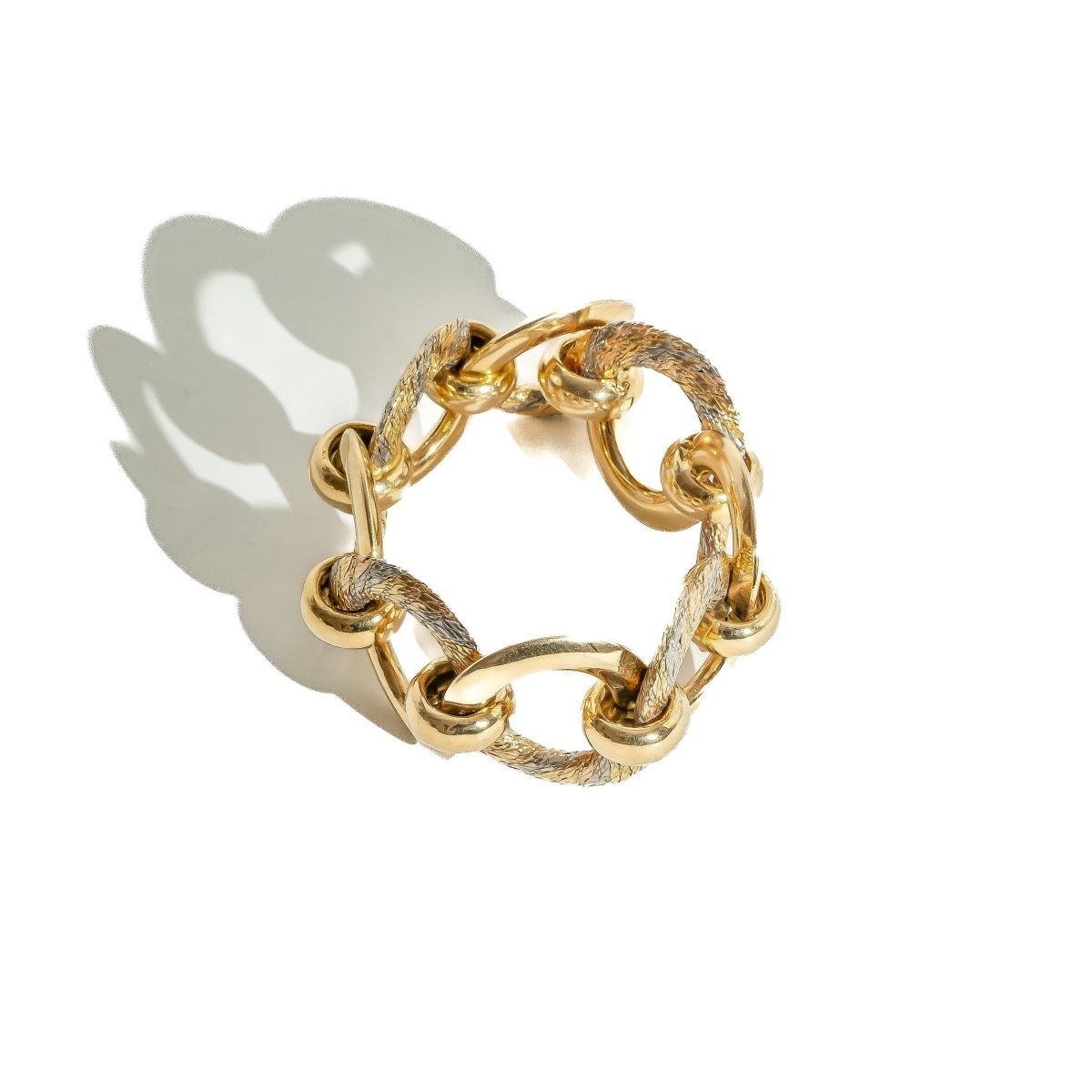 Bracelet Souple GEORGES LENFANT POUR CARTIER en or jaune, or blanc et or rose - Castafiore