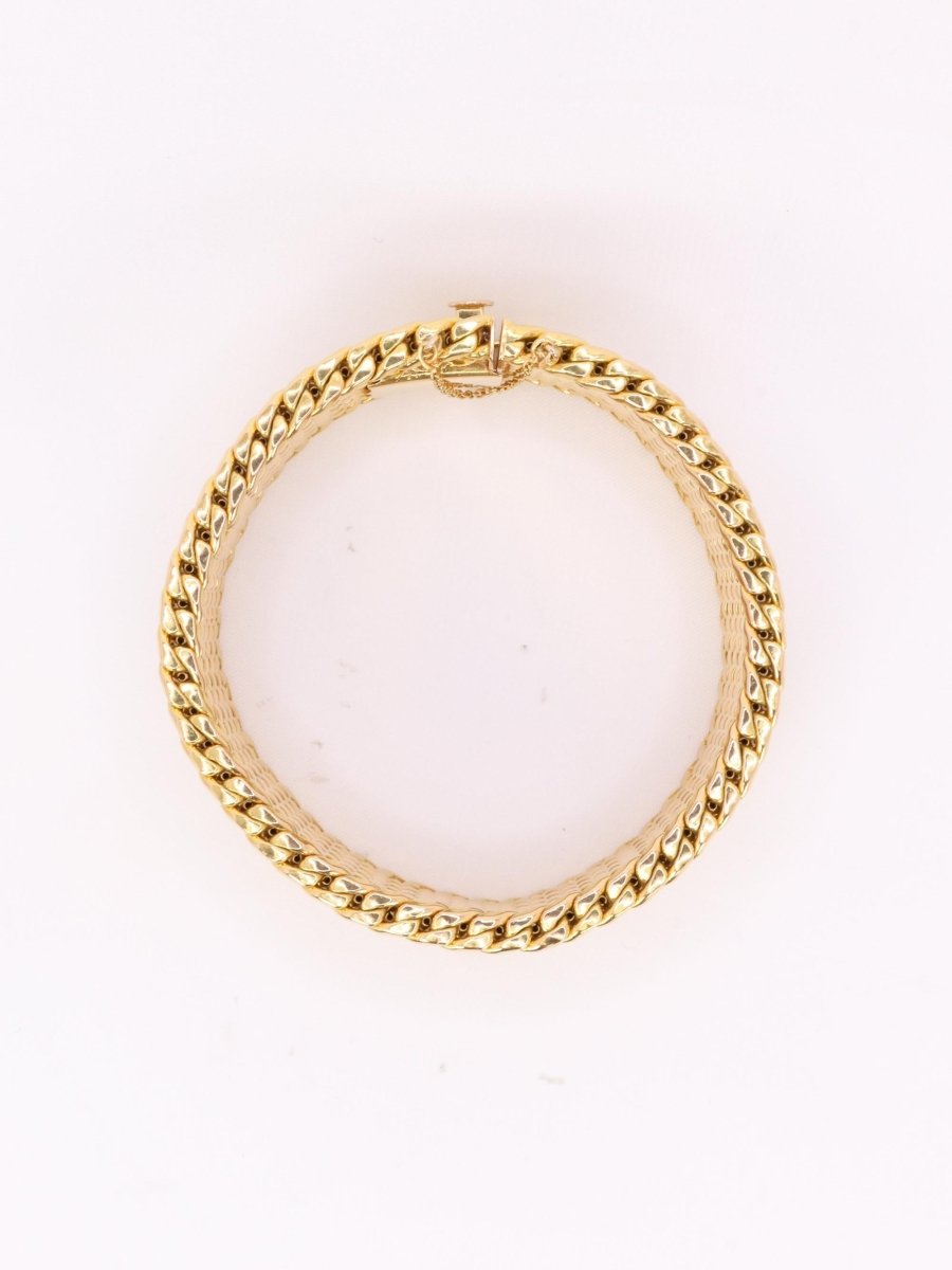 Bracelet souple maille milanaise or jaune 2,3 cm - Castafiore