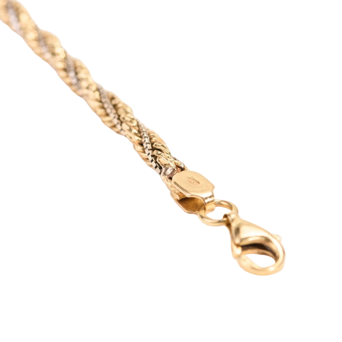 Bracelet Souple mailles corde et vénitienne or deux tons - Castafiore