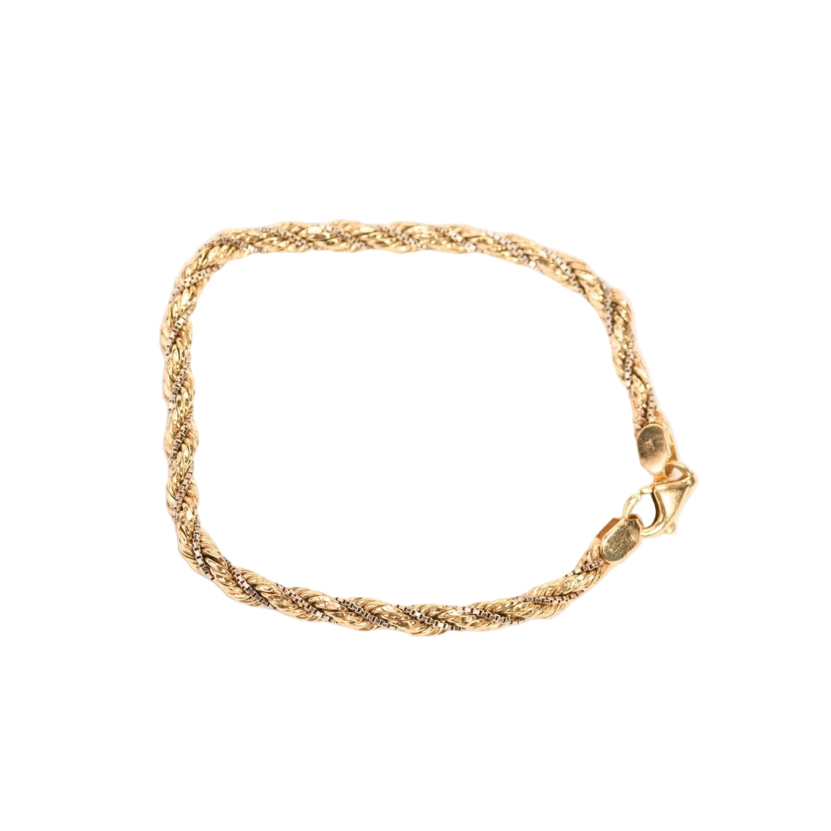 Bracelet Souple mailles corde et vénitienne or deux tons - Castafiore