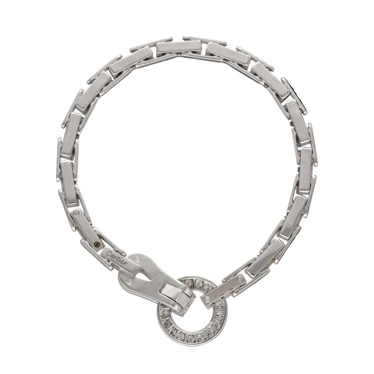 Bracelet Cartier Staple - 18k White Gold - diamonds ~1 ct - Articulated - Circa 1990