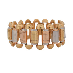 Bracelet Tank en or blanc, or jaune et or rose - Castafiore