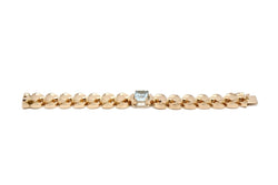Bracelet tank en or jaune et aigue-marine - Castafiore