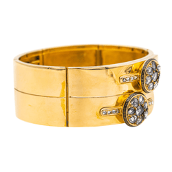 Bracelet Tank en or jaune et diamants - Castafiore