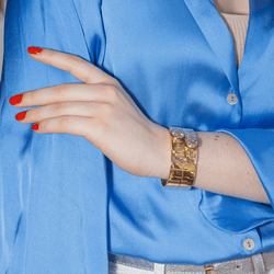 Bracelet Tank en or jaune et diamants - Castafiore