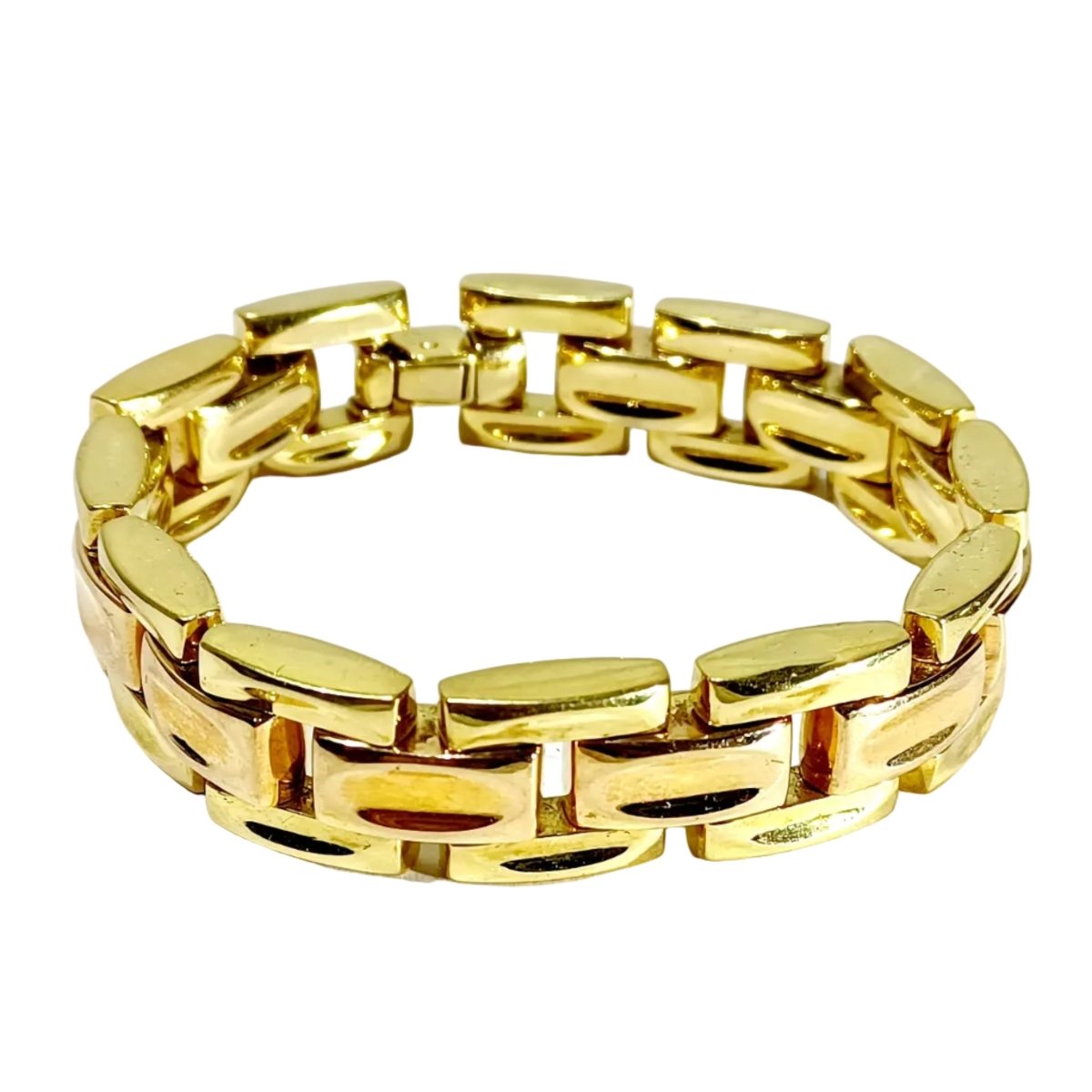 Bracelet Tank en or jaune et or rose - Castafiore