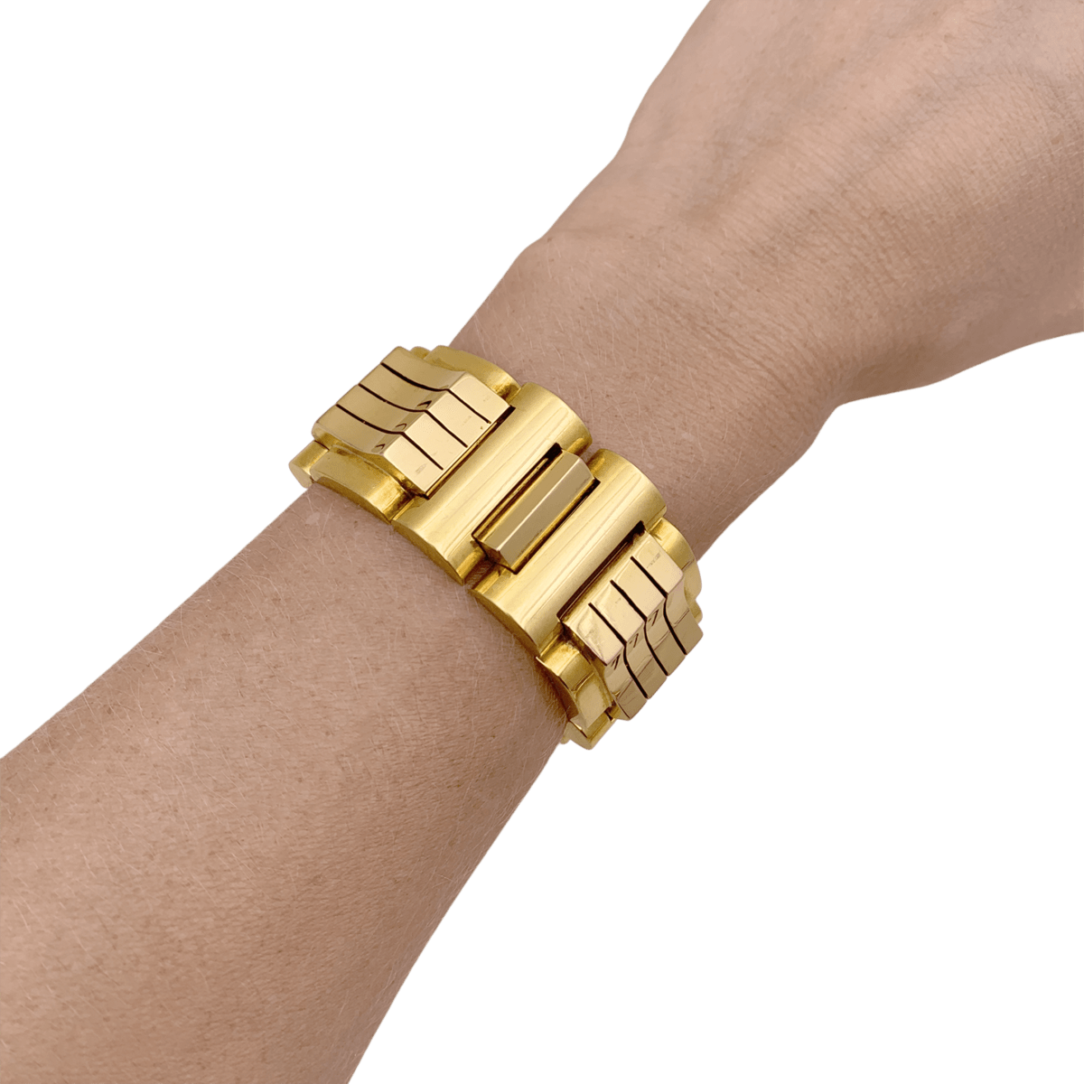 Bracelet Tank en or jaune et or rose - Castafiore