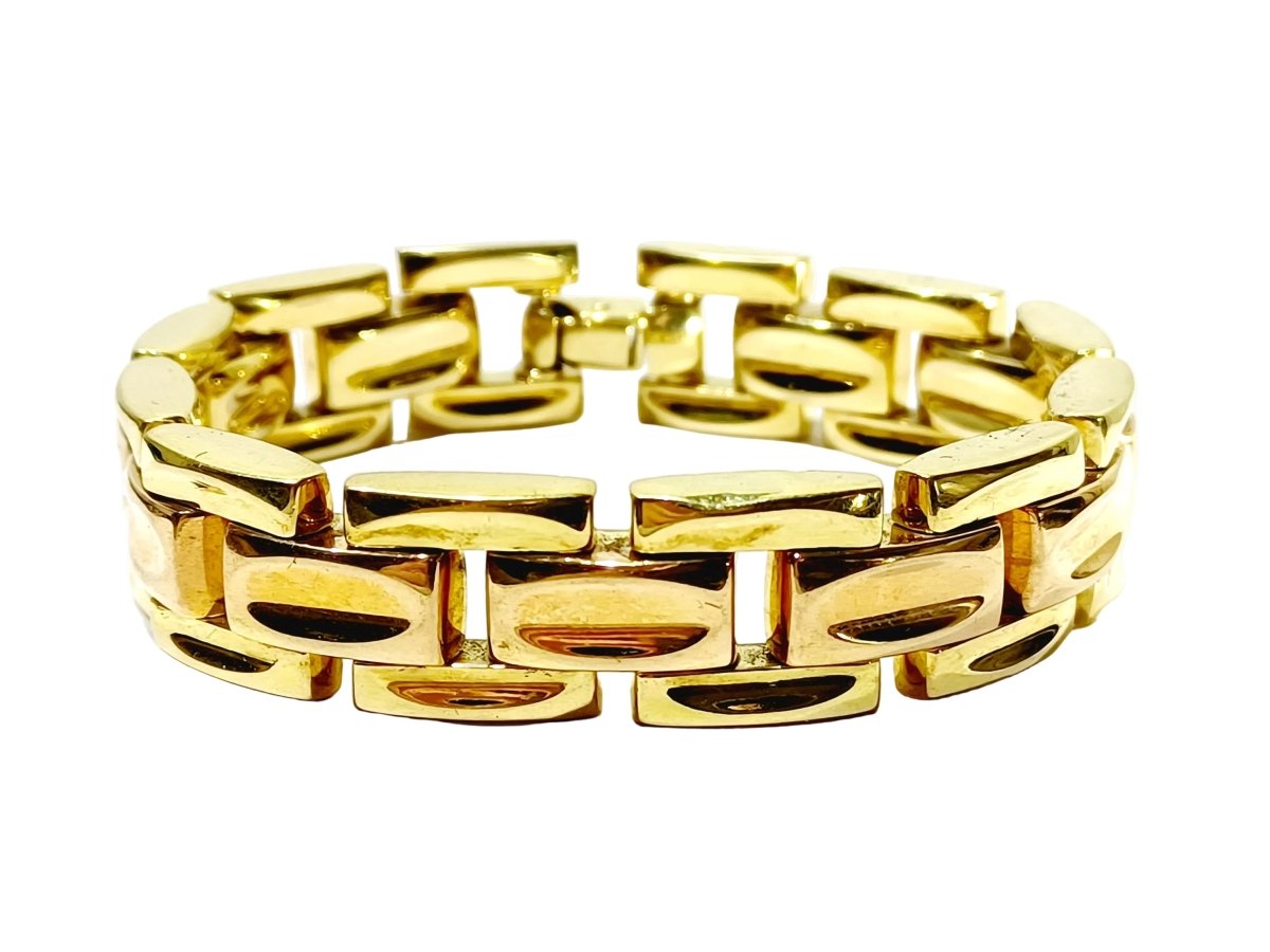 Bracelet Tank en or jaune et or rose - Castafiore
