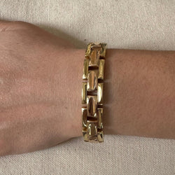 Bracelet Tank en or jaune et or rose - Castafiore