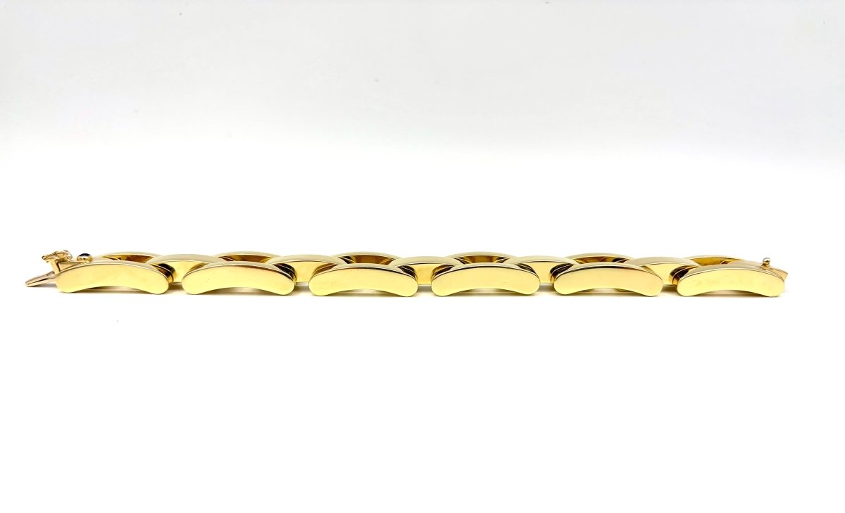 Bracelet Tank en or jaune et saphir - Castafiore