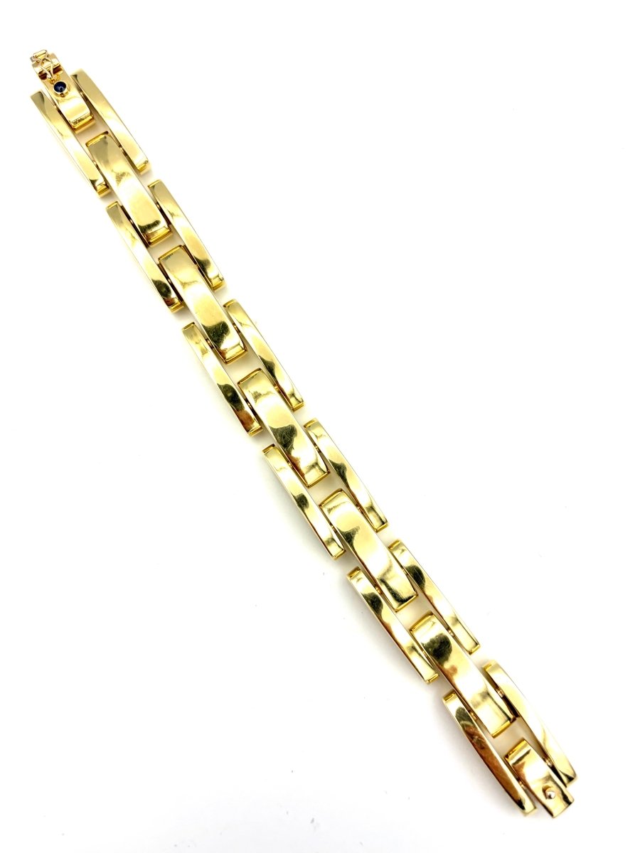 Bracelet Tank en or jaune et saphir - Castafiore