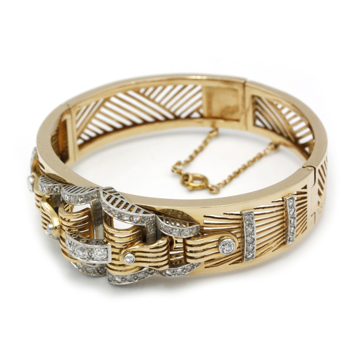 Bracelet Tank en or, platine et diamants - Castafiore