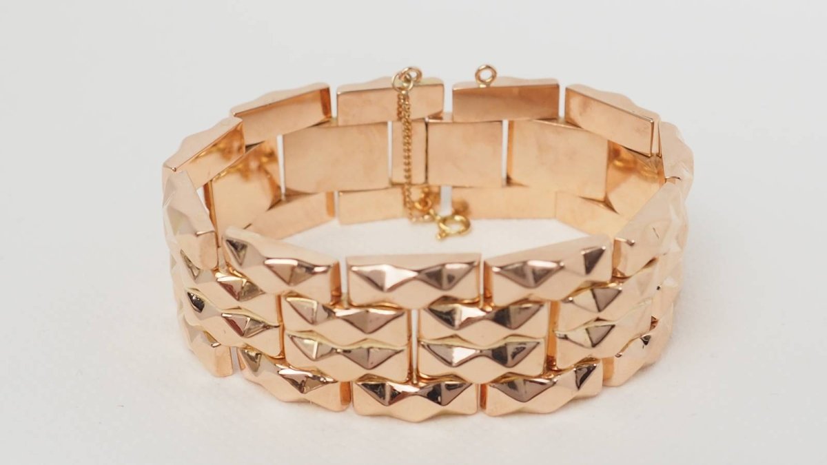 Bracelet Tank en or rose - Castafiore