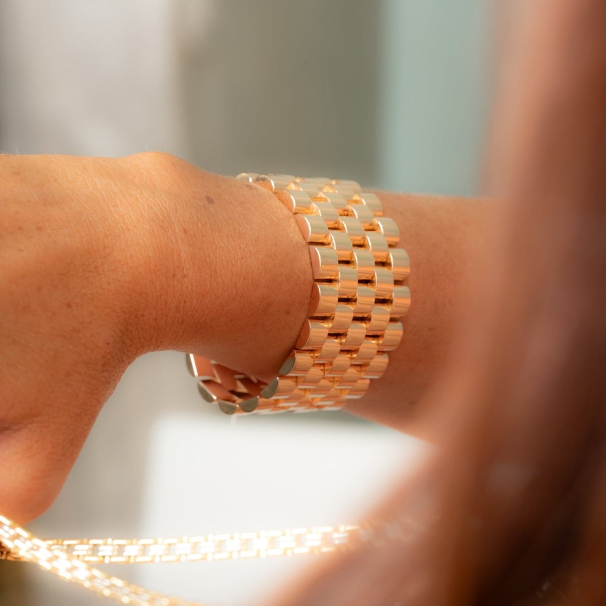 Bracelet Tank en or rose - Castafiore