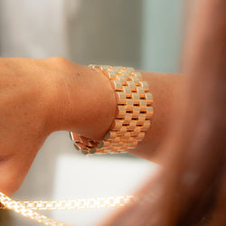 Bracelet Tank en or rose - Castafiore