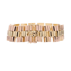 Bracelet Tank en or rose et or jaune - Castafiore