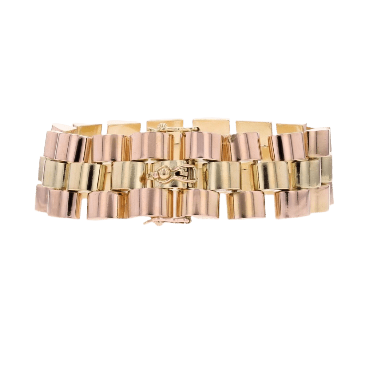 Bracelet Tank en or rose et or jaune - Castafiore