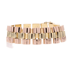 Bracelet Tank en or rose et or jaune - Castafiore