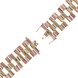 Bracelet Tank en or rose et or jaune - Castafiore