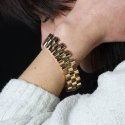 Bracelet tank ors rose et or jaune - Castafiore