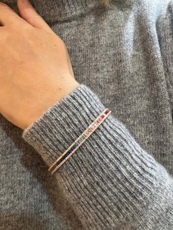 Bracelet Tennis 5.70 Carats Saphirs Arc - En - Ciel & Diamants Or Rose 18 Carats - Castafiore