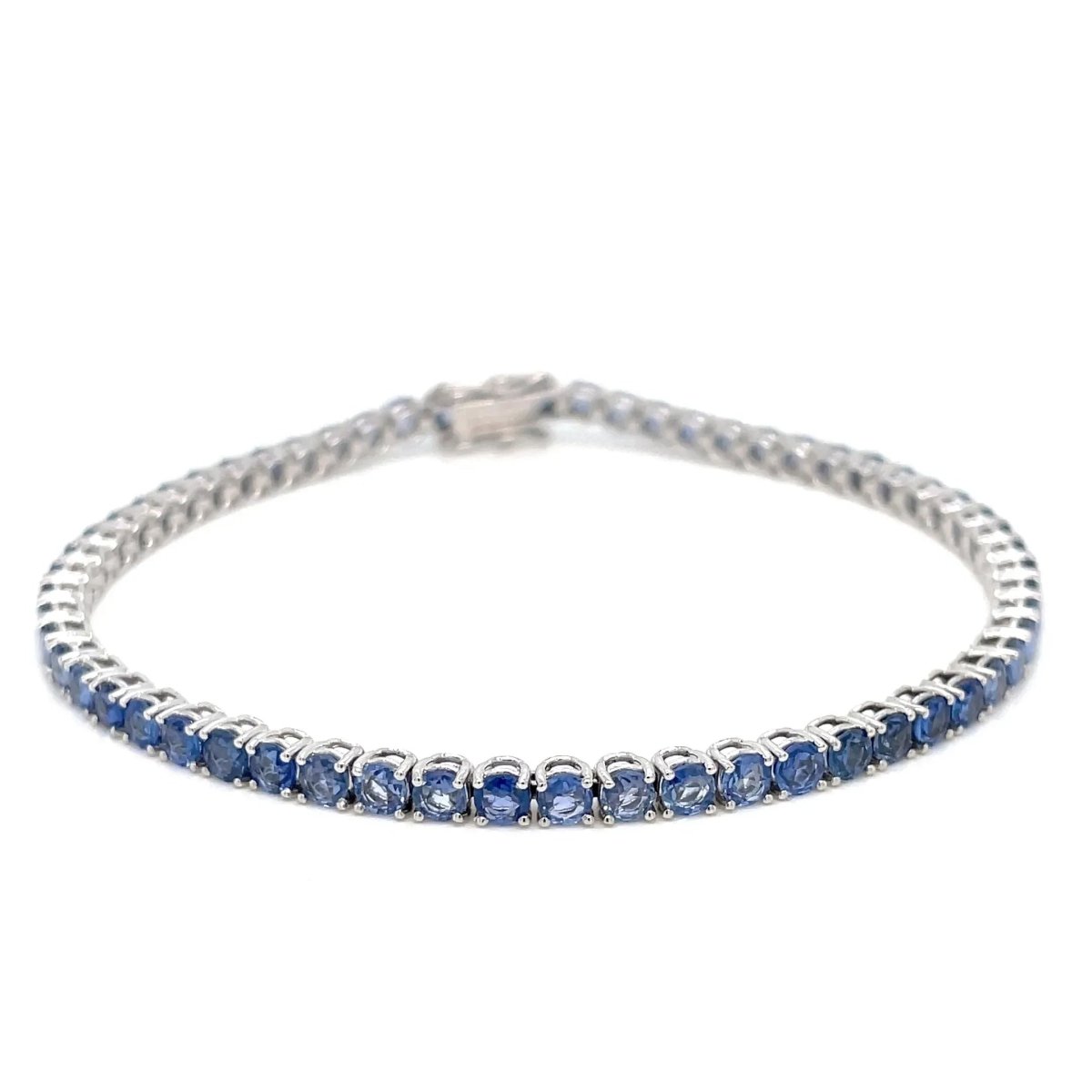 Bracelet tennis en or avec saphir bleu naturel de 7 carats - Castafiore
