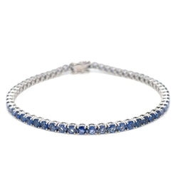 Bracelet tennis en or avec saphir bleu naturel de 7 carats - Castafiore