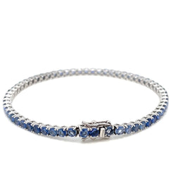 Bracelet tennis en or avec saphir bleu naturel de 7 carats - Castafiore