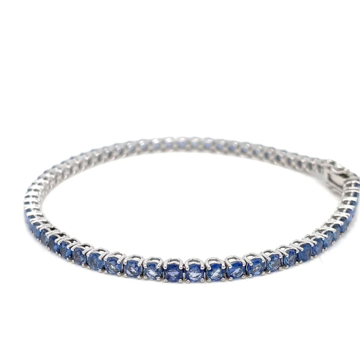 Bracelet tennis en or avec saphir bleu naturel de 7 carats - Castafiore