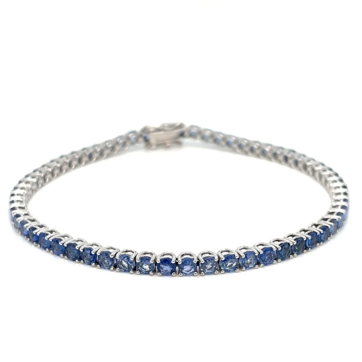 Bracelet tennis en or avec saphir bleu naturel de 7 carats - Castafiore