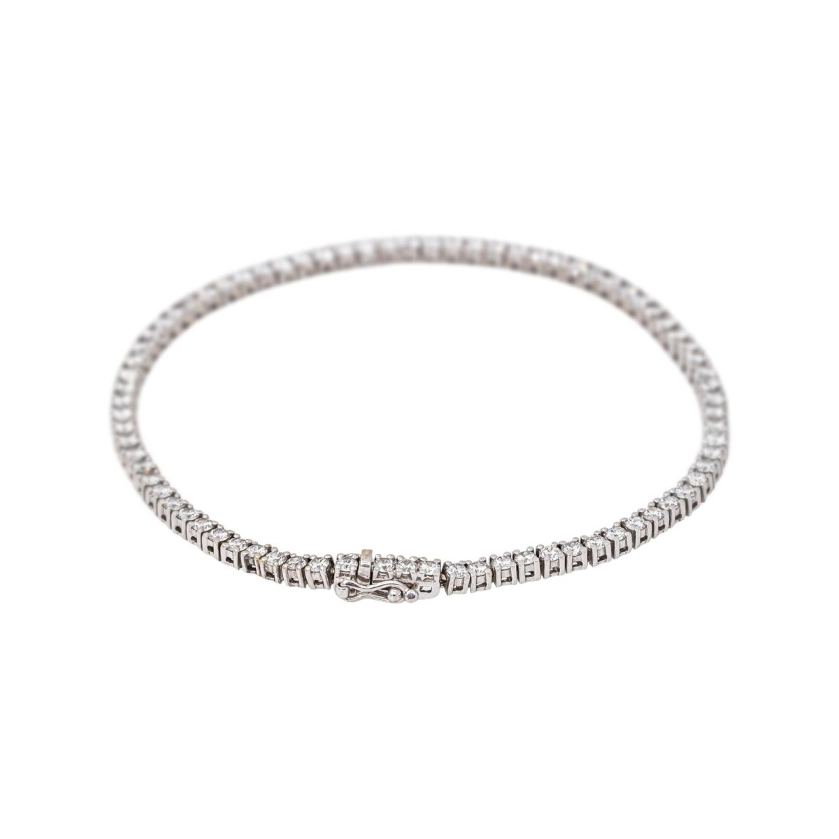 Bracelet Tennis Or blanc Diamant - Castafiore