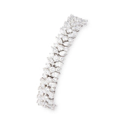 Bracelet TIFFANY & CO. "Feuillages" en platine et diamants - Castafiore
