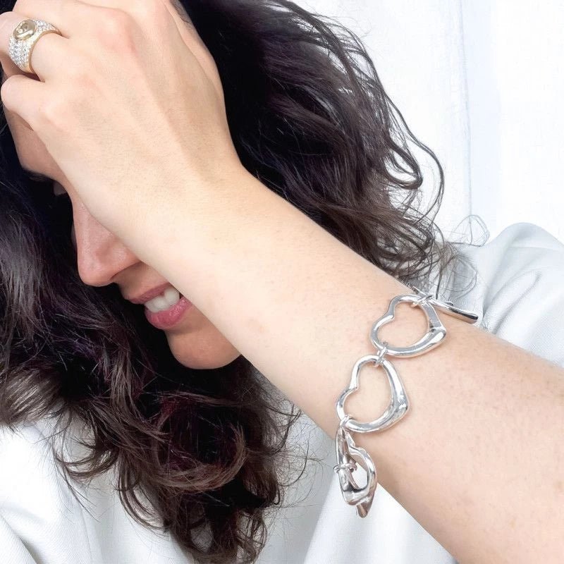 Bracelet TIFFANY & CO. par ELSA PERETTI "Open Heart" en argent - Castafiore