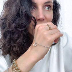 Bracelet TIFFANY & CO. par ELSA PERETTI "Open Heart" en or rose et argent - Castafiore