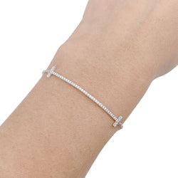 Bracelet Tiffany & Co., "Tiffany T Smile", or blanc, diamants. - Castafiore