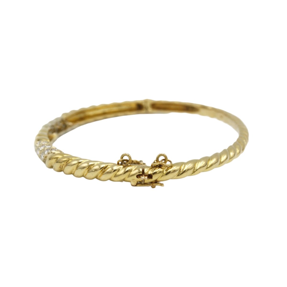 Bracelet Torsadé POIRAY en or jaune et diamants - Castafiore